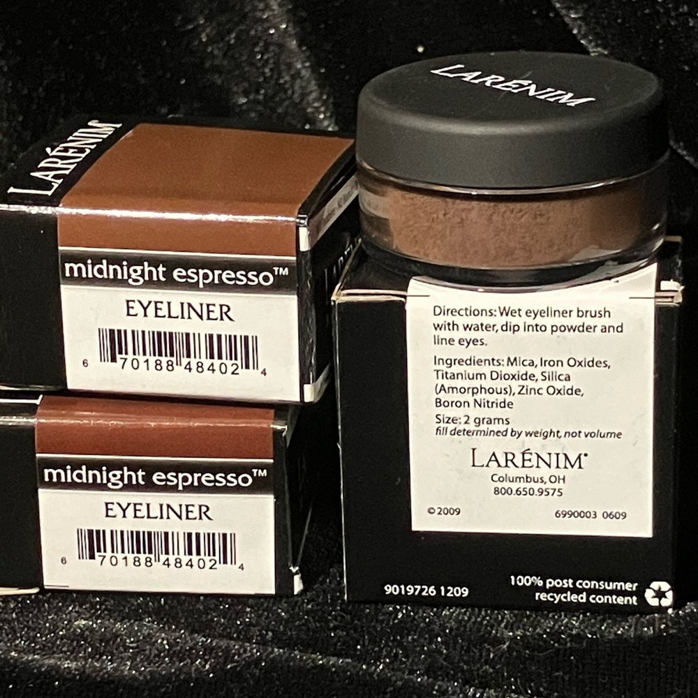 Larenim Midnight Espresso Eyeliner Mineral Makeup Brown Loose Powder New